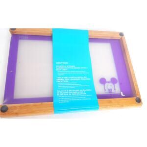 Disney Colorful Bamboo Cutting Board With 4 Prep Trays New